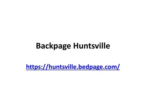 huntsville backpage